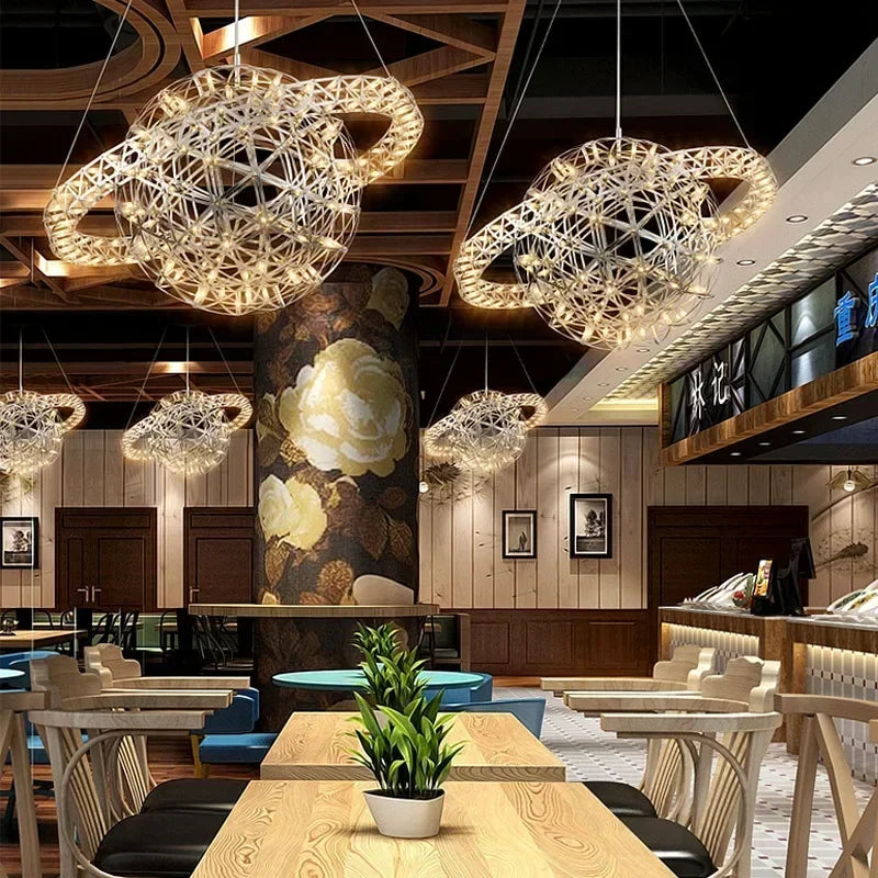 “Designer LED chandelier for modern staircase and hallway”