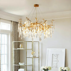 “Designer architectural crystal branch chandelier for upscale homes”