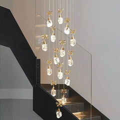 “Diamond crystal chandelier for spiral staircase”