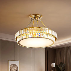 “Dimmable LED pendant light with elegant crystal details”
