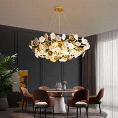 “Contemporary dining room pendant light with floral design”