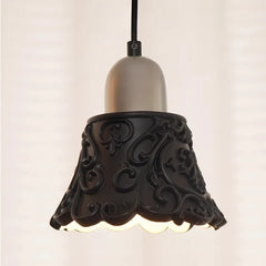 “Liglite dramatic black resin ceiling pendant for restaurant or living room”