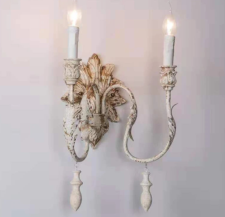 “Antique wooden wall lamp for vintage bedroom or stairs decor”