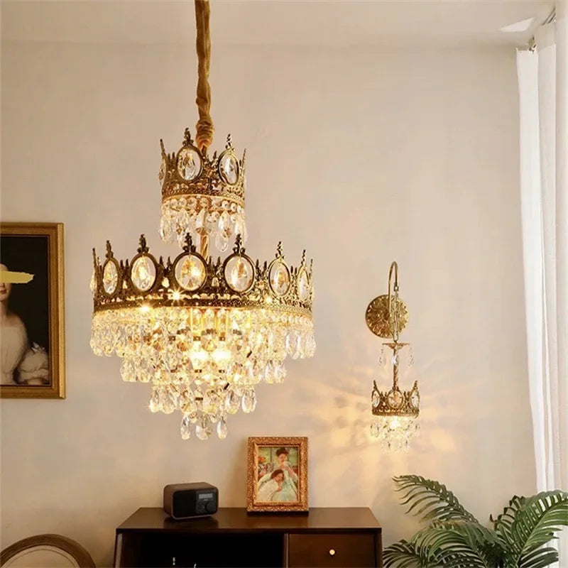 “Dimmable E14 chandelier with vintage retro luxury style”