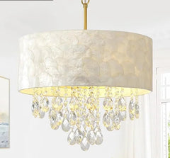 Four-light E14 LED chandelier fixture sized 45cm for indoor spaces