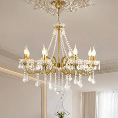 “European luxury crystal chandelier with plated iron and E14 bulbs”
