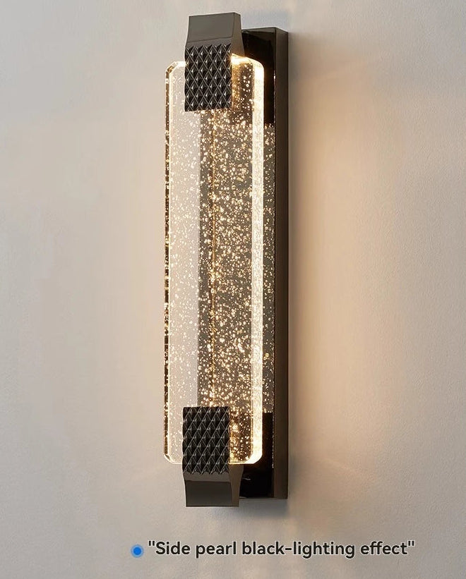 Outdoor crystal wall sconce with remote control and touch on off switch