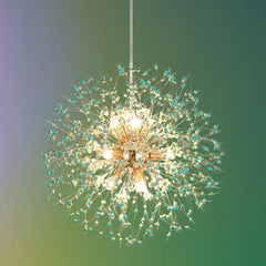 Eight-light pendant chandelier compatible with G9 bulbs included