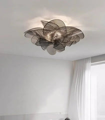 “Elegant indoor ceiling light with acrylic petal design”