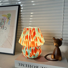 “Colorful retro mushroom bedside lamp as girl’s room or gift decor”