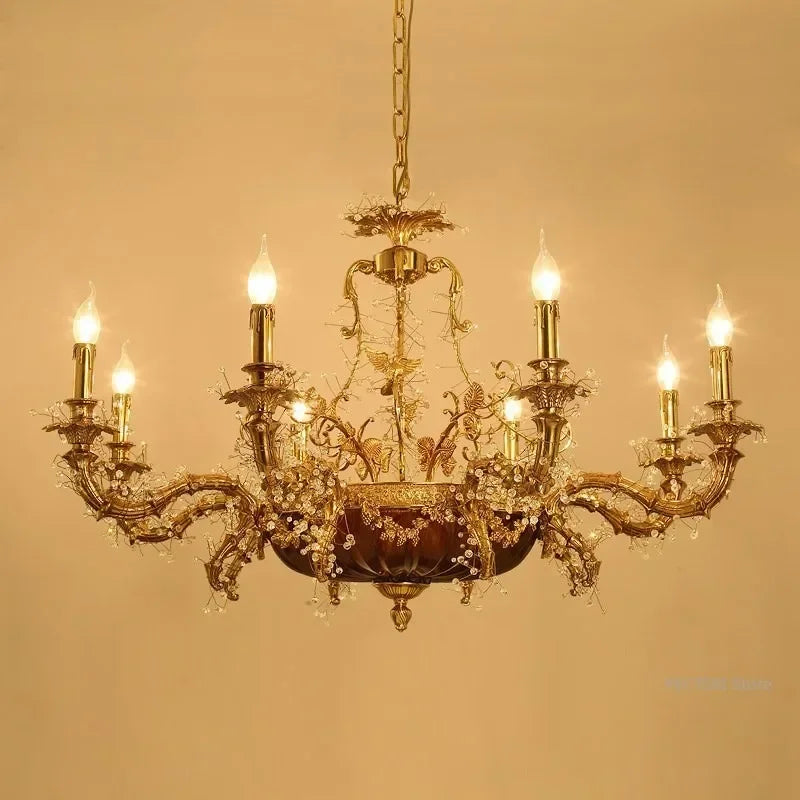 “French copper country chandelier for luxury villas”