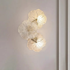 “French glass flower wall lamp, romantic luxury sconce by Liglite”