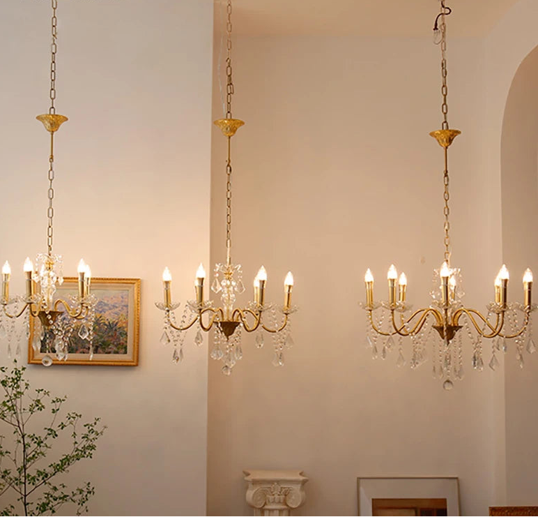 “French crystal gold chandelier for bedrooms and living rooms”