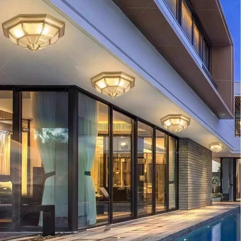 “Full copper plated iron glass panel lamp with 3-year warranty”