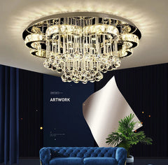 “Gold flush mount crystal LED ceiling light for bedrooms”