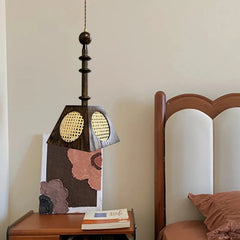 “Handwoven rattan bedroom pendant light, contemporary style”