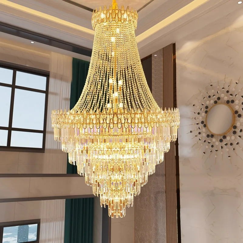 Nordic-style crystal pendant lamp in a spacious indoor setting