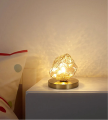 “Modern designer glass table lamp for calm zen-inspired interiors”