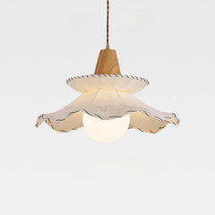 “Contemporary Japanese style fabric hanging lamp, hotel and dining decor”