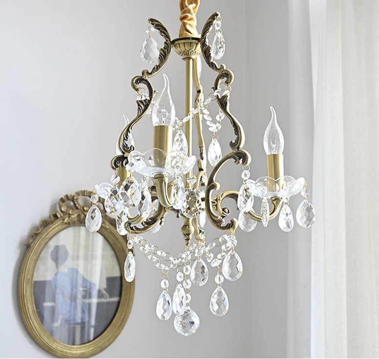 Luxury semiflush mount crystal chandelier in stylish interior