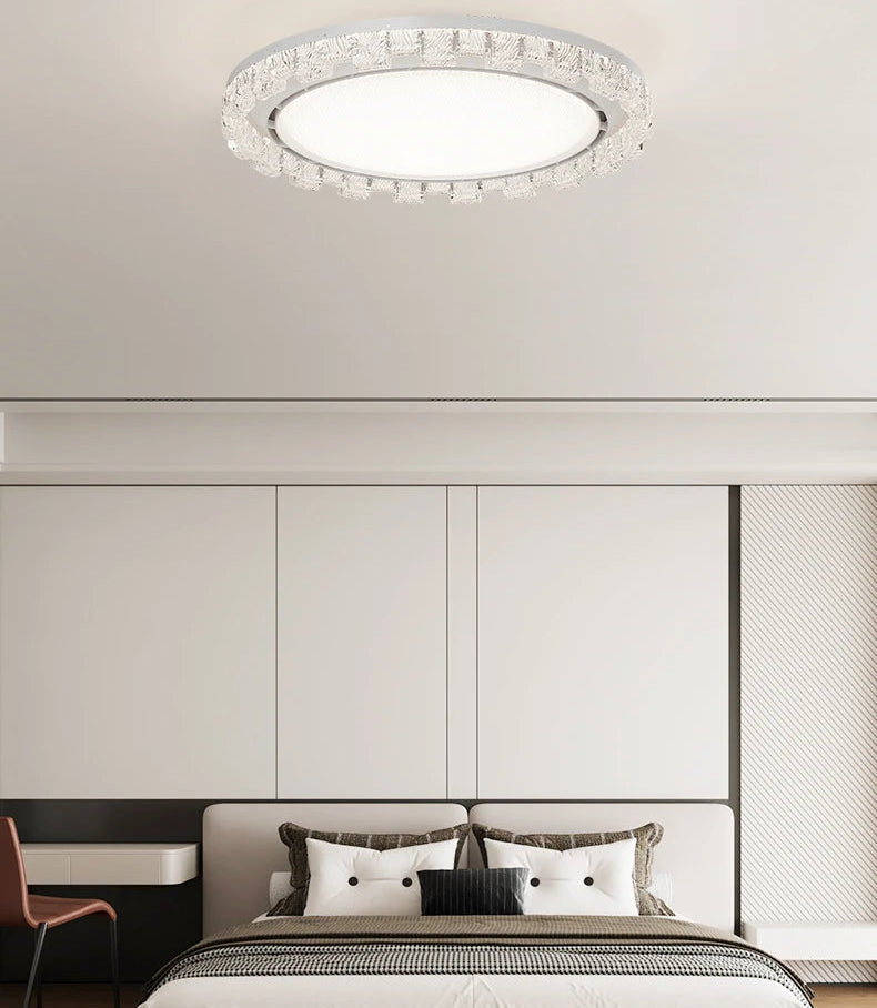 Quiet DC motor crystal ceiling fan for contemporary living rooms