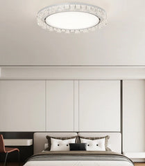 Quiet DC motor crystal ceiling fan for contemporary living rooms