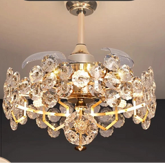 Retractable fan chandelier blending elegance and function