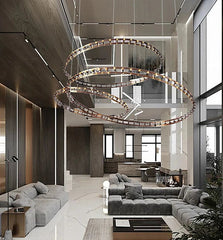 Industrial loft style LED chandelier for high ceilings or creative cottage spaces