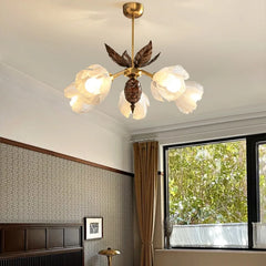 Classic iron finish pendant chandelier creating ambiance in dining or exhibition space