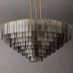 Large glass chandelier designed for living room and dining room lighting