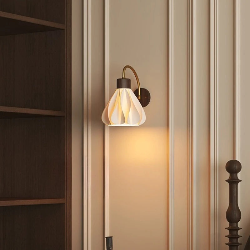 “Liglite creative wooden wall light for bedroom or hallway”