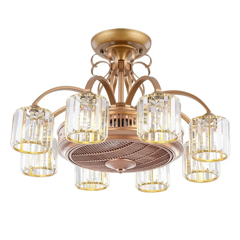 “Liglite crystal fan chandelier for stylish dining and bedrooms”
