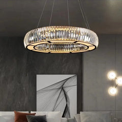 “Liglite crystal ring chandelier in gold for modern home decor”