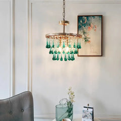 Liglite emerald chandelier as upscale home centerpiece