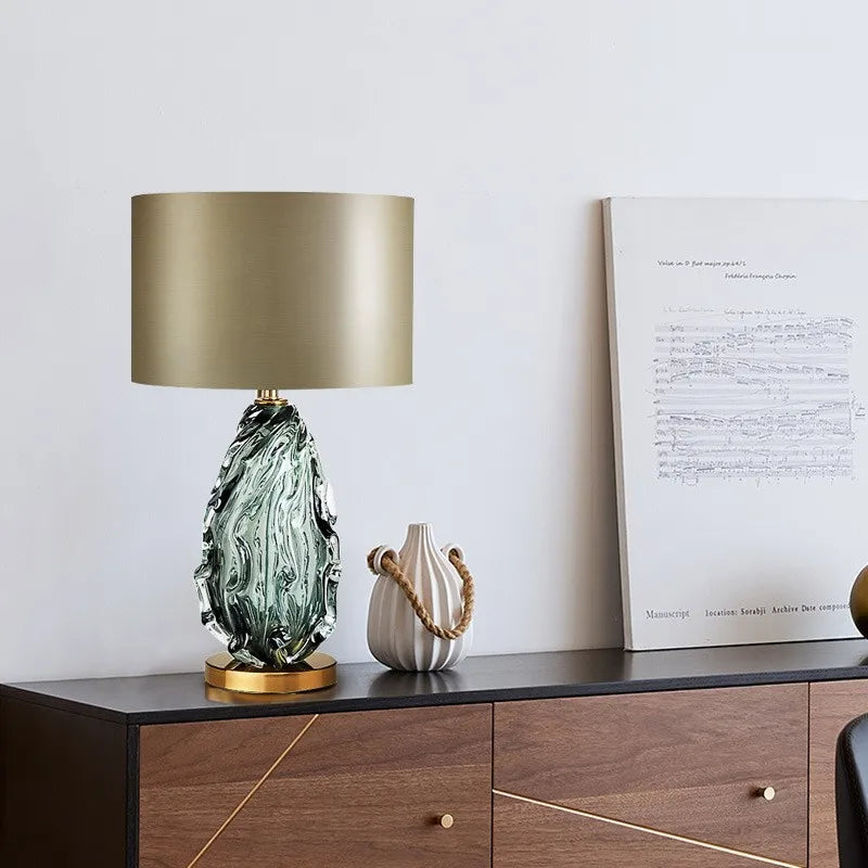 “Liglite luxury green table lamp for desktop and bedroom décor”