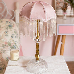 “Liglite vintage pink table lamp for reading and decor accents”