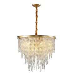 “Liglite jewelry-inspired gold and crystal chandelier for luxury spaces”

