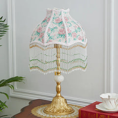 “Liglite classic scalloped floral desk lamp for nostalgic interiors”