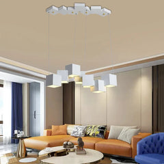 Cord pendant cube light fixture with knob switch control for modern interiors