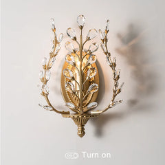 “Loft copper crystal wall sconce for staircase and halls”