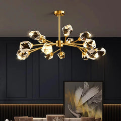 “Luxury crystal pendant chandelier with remote dimming”