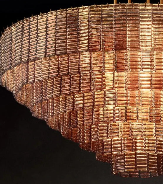 Statement round chandelier compatible with E14 LED bulbs included