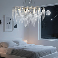 “Luxury round glass chandelier with gold and silver finish, Liglite”