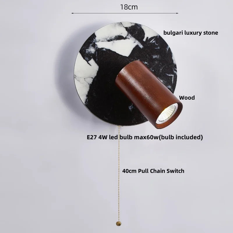 “Luxury marble and wood wall sconce for modern interiors”