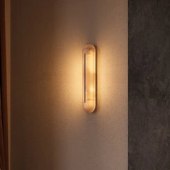 Marble wall lamp with LED bulb included for bedroom bedside wall placement