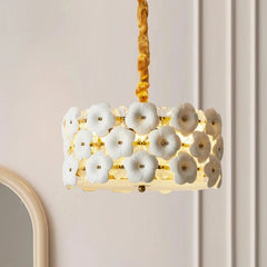 “Metal floral pendant lamp with LED for dining rooms”