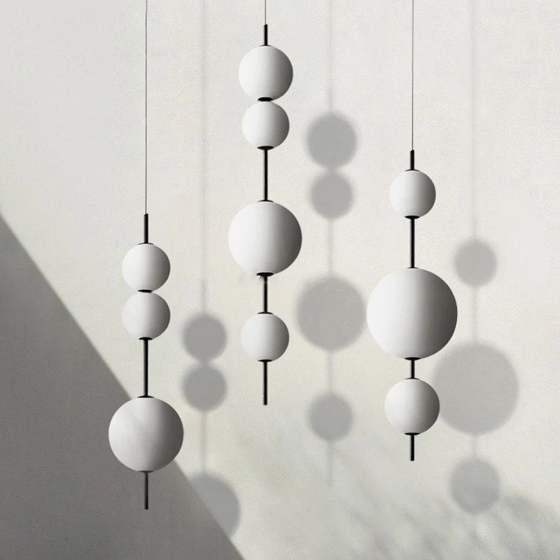 Minimalist 6 light LED pendant lamp with multi drop hanging design for dining areas