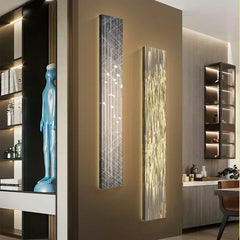 Minimalist corridor wall lamp panel creating soft ambient illumination