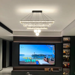 “Minimalist crystal chandelier for upscale settings”

