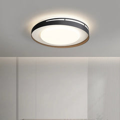 Clean-lined LED ceiling lamp providing even indoor illumination